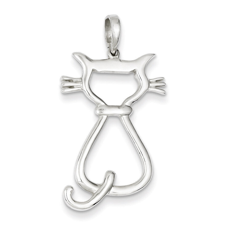 Cat Pendant Sterling Silver Polished QC7835, MPN: QC7835, 883957137711