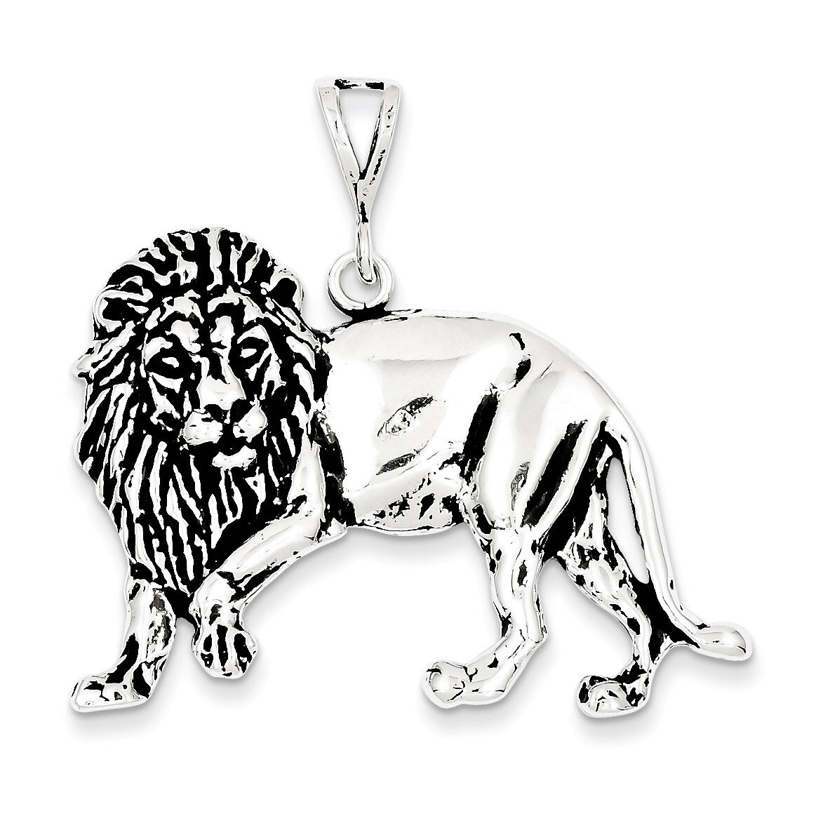 Lion Charm Antiqued Sterling Silver QC7872