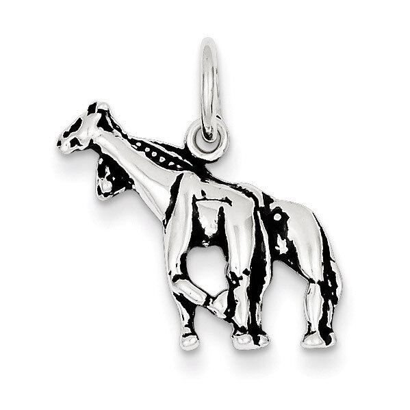 Giraffe Charm Antiqued Sterling Silver QC7874, MPN: QC7874, 883957542614
