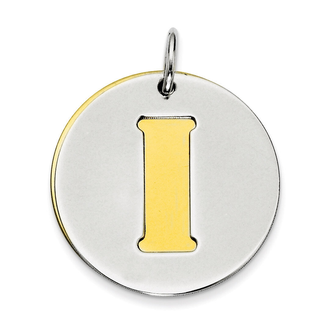 Initial I Double Plate Round Charm Sterling Silver QC7910I, MPN: QC7910I,