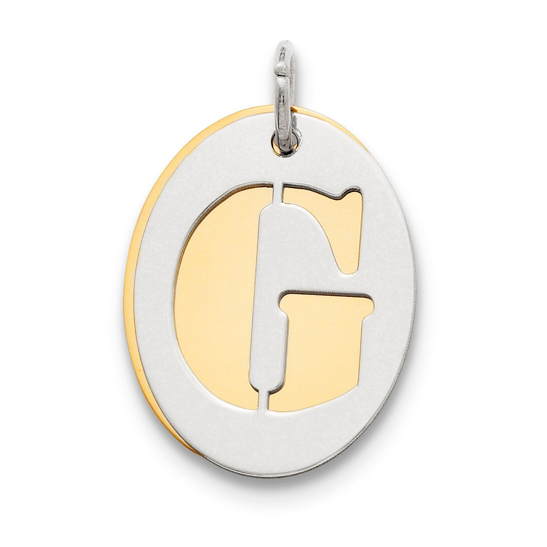 Initial G Double Plate Oval Charm Sterling Silver QC7911G, MPN: QC7911G,