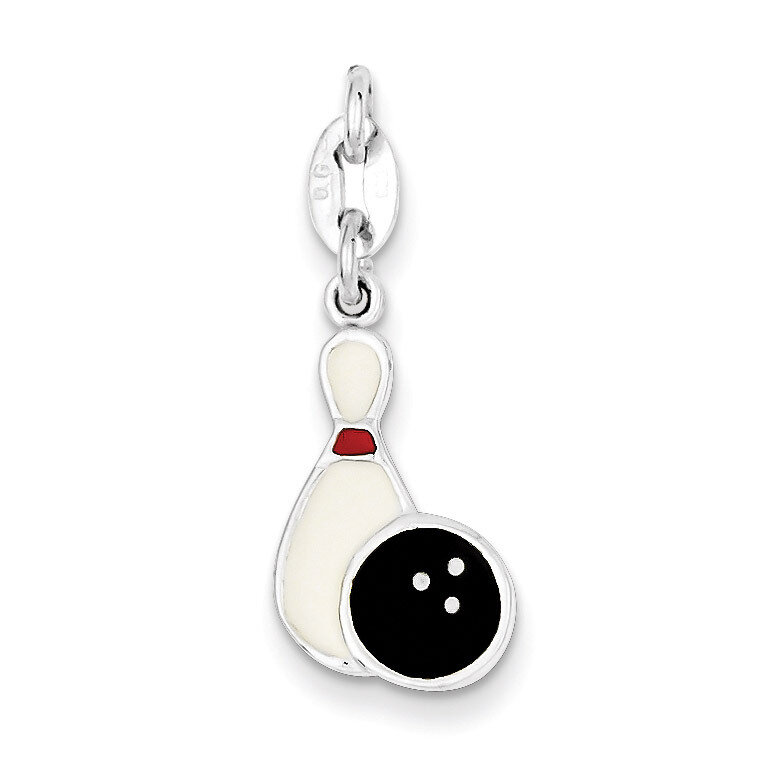 Enamel Bowling Charm Sterling Silver Polished QC7915, MPN: QC7915, 883957569529