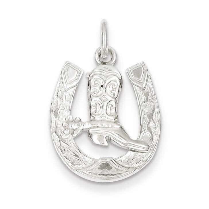 Horseshoe with Boot Charm Sterling Silver QC826, MPN: QC826, 883957974590