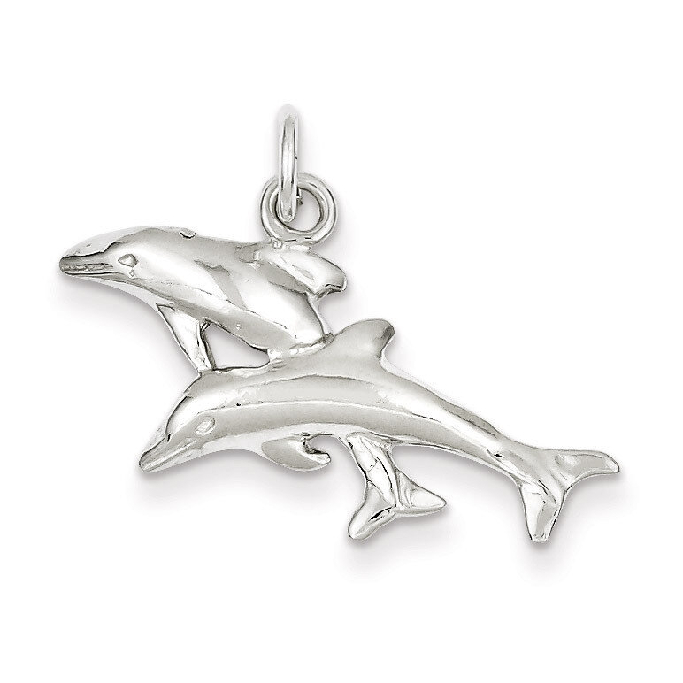 Dolphins Charm Sterling Silver QC935, MPN: QC935, 883957918044