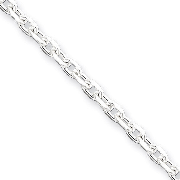 30 Inch 2.75mm Beveled Oval Cable Chain Sterling Silver QCA080-30, MPN: QCA080-30, 883957918389