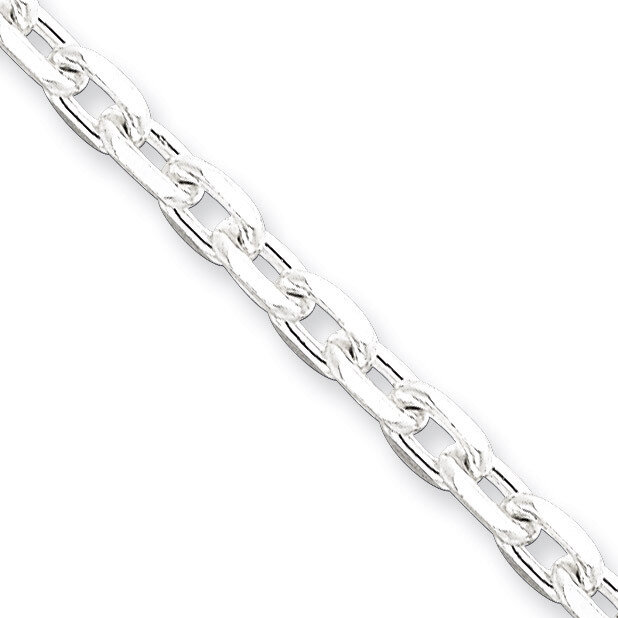 18 Inch 3.95mm Beveled Oval Cable Chain Sterling Silver QCA120-18