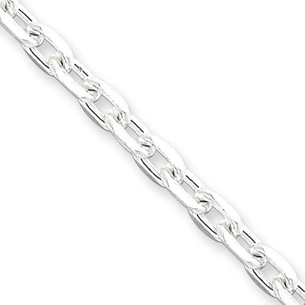 8 Inch 3.95mm Beveled Oval Cable Chain Sterling Silver QCA120-8, MPN: QCA120-8, 883957918549