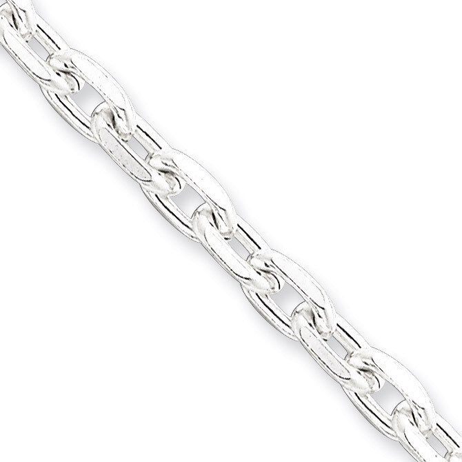 8 Inch 4.90mm Beveled Oval Cable Chain Sterling Silver QCA150-8, MPN: QCA150-8, 883957918594