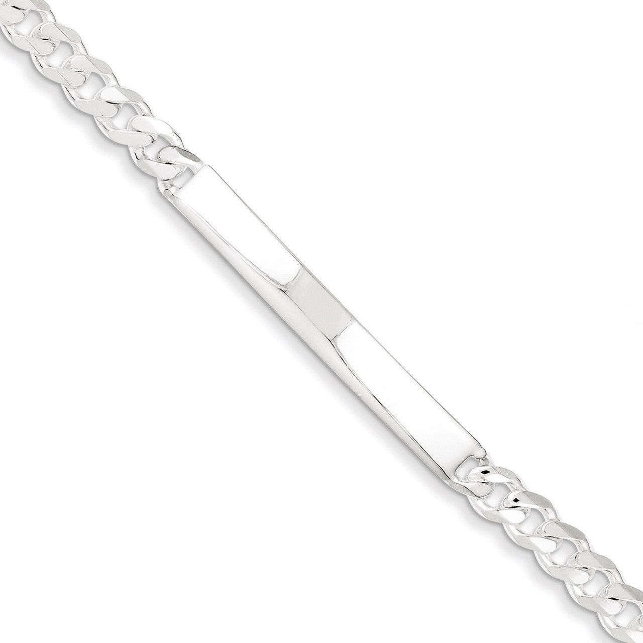 8 Inch Curb ID Bracelet Sterling Silver QCD150-8