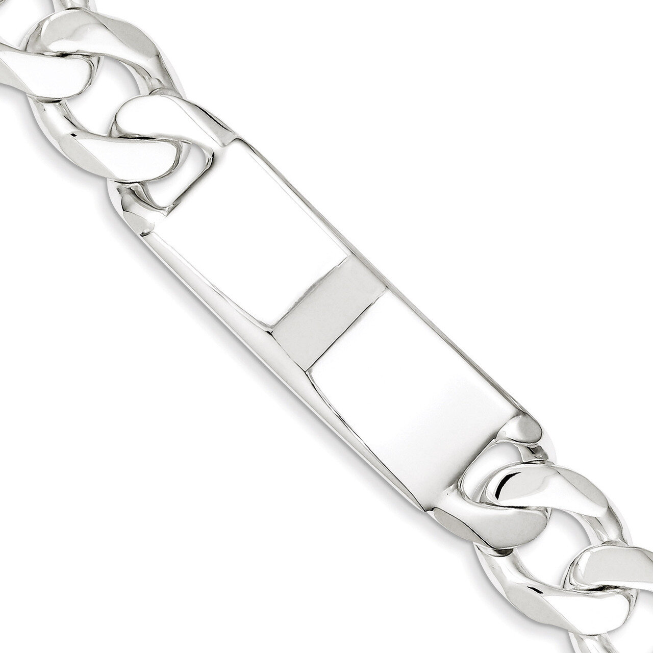 8.5 Inch Curb ID Bracelet Sterling Silver QCD400-8.5