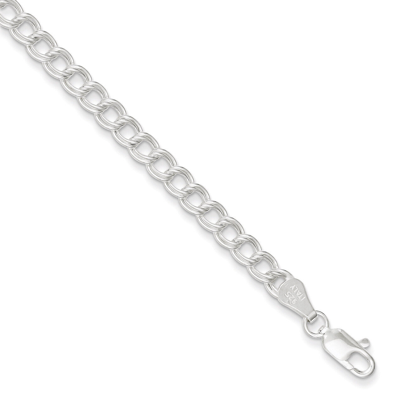7 Inch Double Link Charm Bracelet Sterling Silver QCH070-7, MPN: QCH070-7, 886774761237