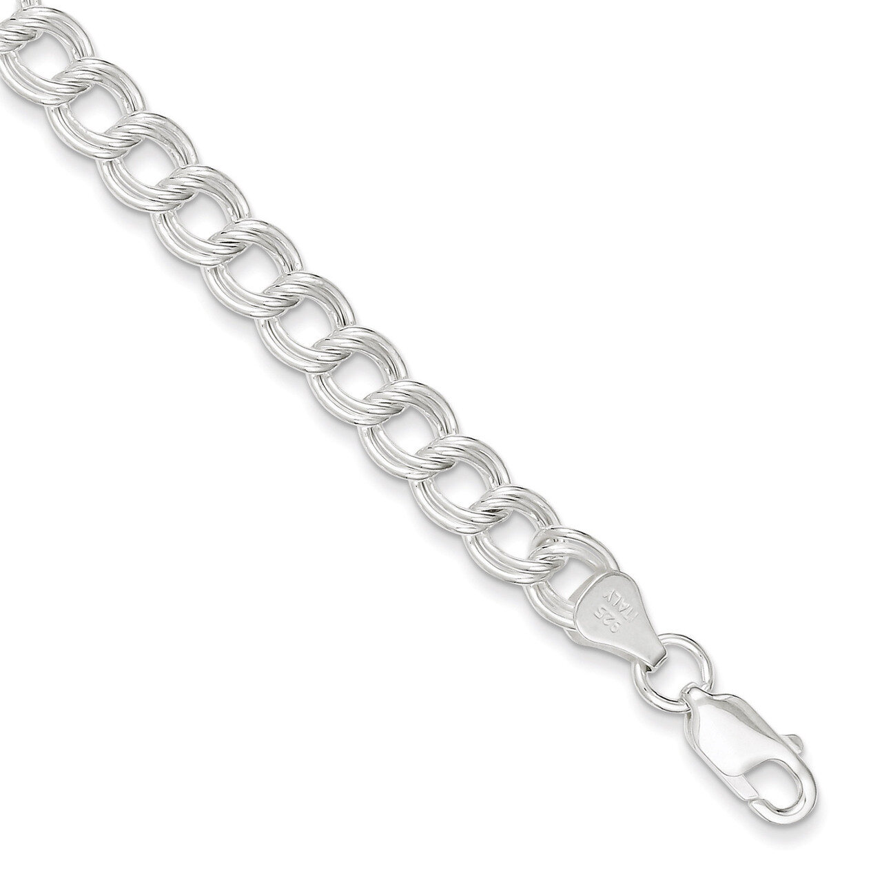 7 Inch Double Link Charm Bracelet Sterling Silver QCH100-7