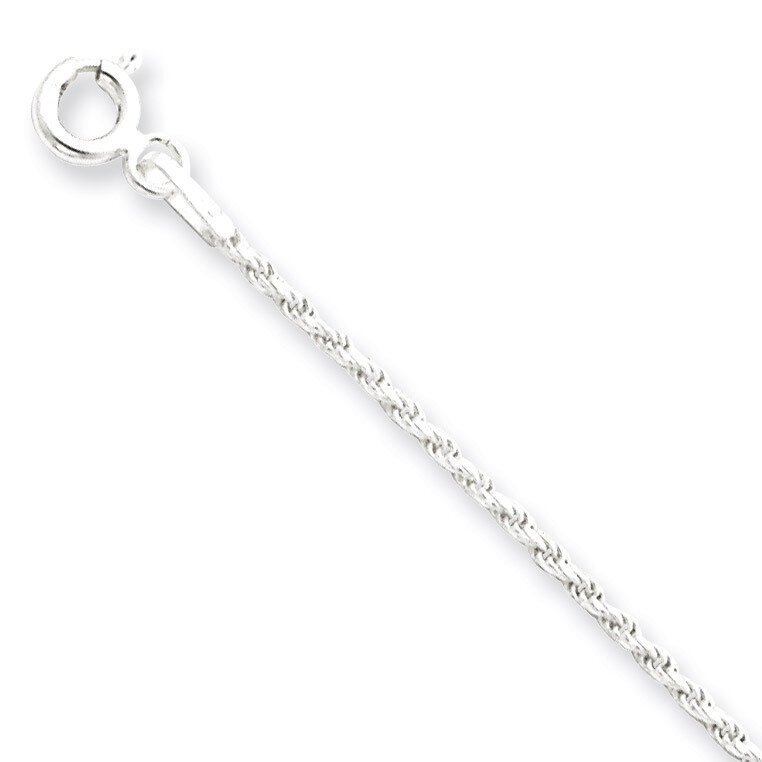 16 Inch 1.5mm Diamond-cut Rope Chain Sterling Silver QDC020-16