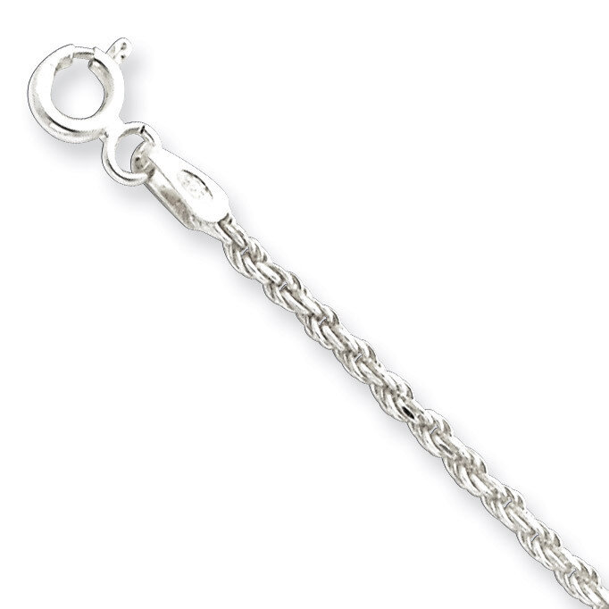 16 Inch 1.7mm Diamond-cut Rope Chain Sterling Silver QDC025-16