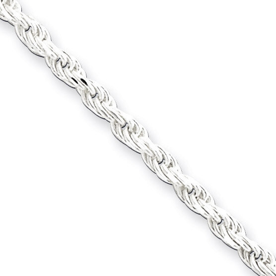 16 Inch 2.25mm Diamond-cut Rope Chain Sterling Silver QDC050-16