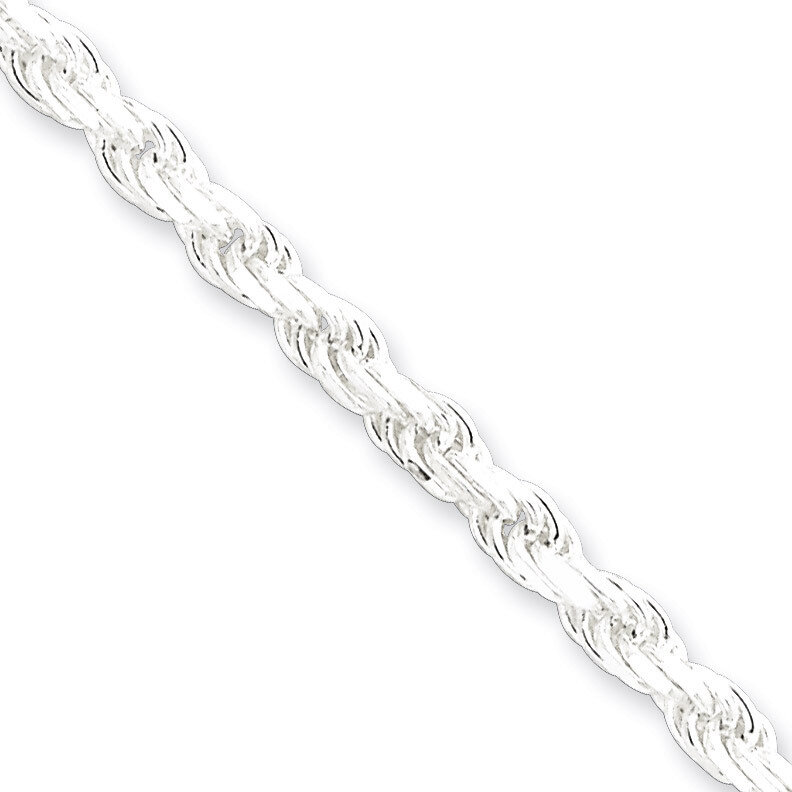 8 Inch 3.5mm Diamond-cut Rope Chain Sterling Silver QDC080-8
