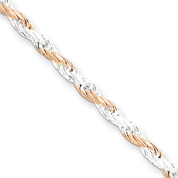 8 Inch 2.5mm Rose Vermeil Diamond-cut Rope Chain Sterling Silver QDCR060-8, MPN: QDCR060-8, 8839579…