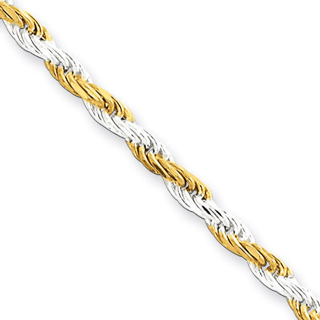 20 Inch Vermeil 2.5mm Diamond-cut Rope Chain Sterling Silver QDCY060-20
