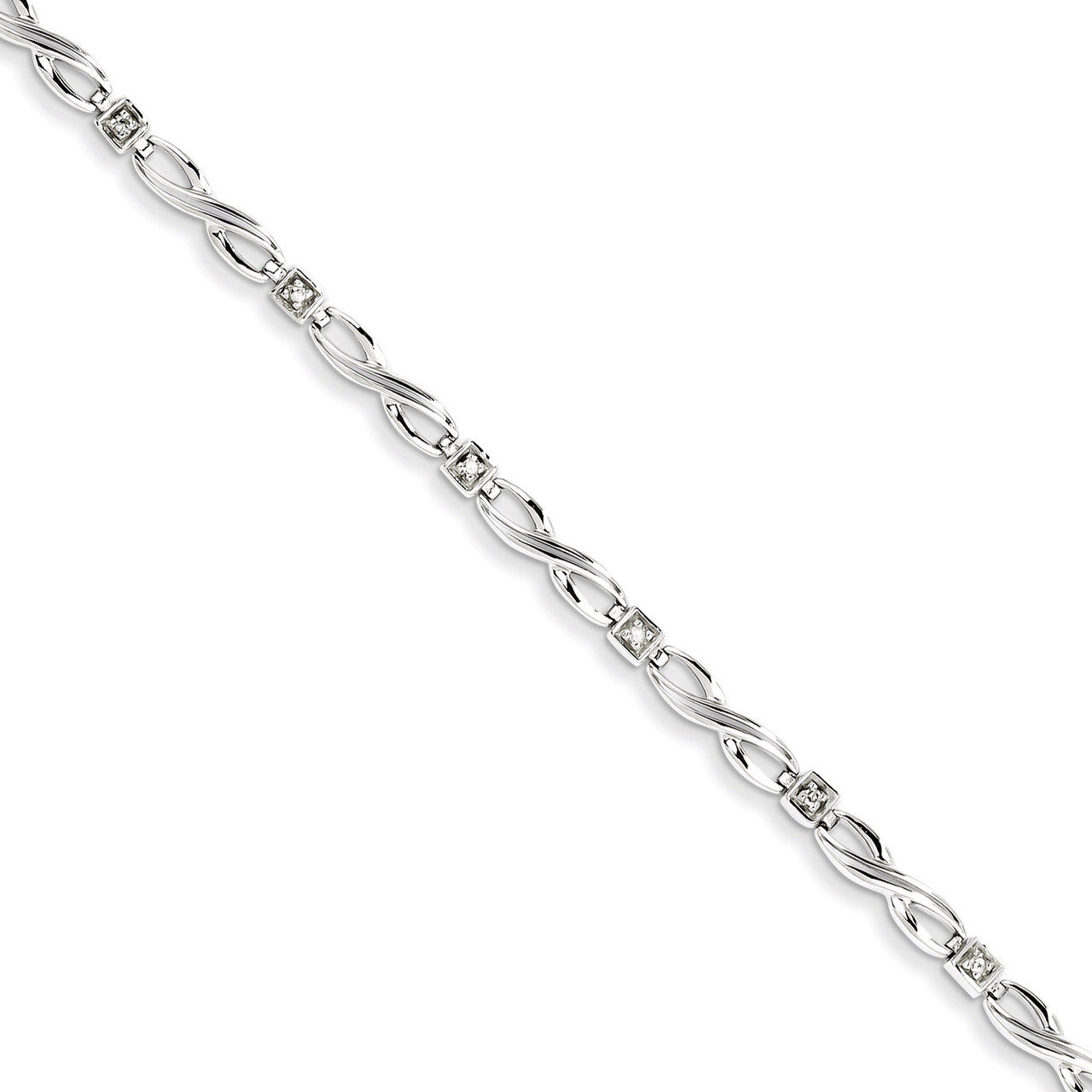Bracelet Sterling Silver Diamond QDX1033, MPN: QDX1033, 883957398235