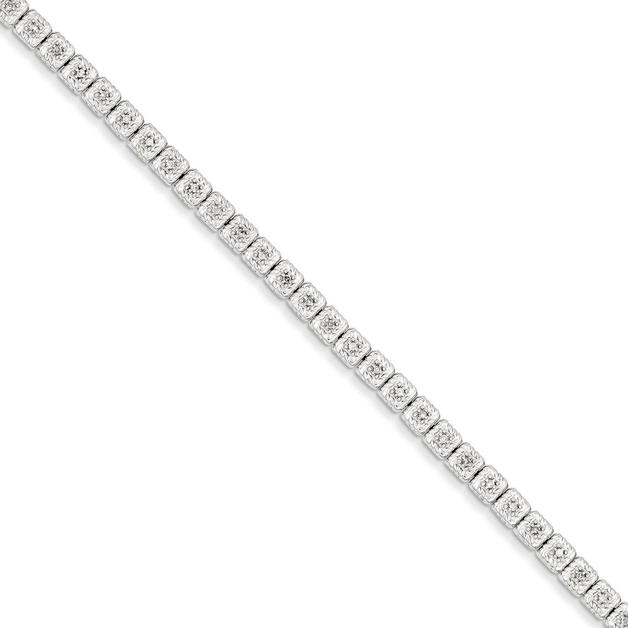Bracelet Sterling Silver Rhodium-plated Diamond QDX1096, MPN: QDX1096, 883957398303