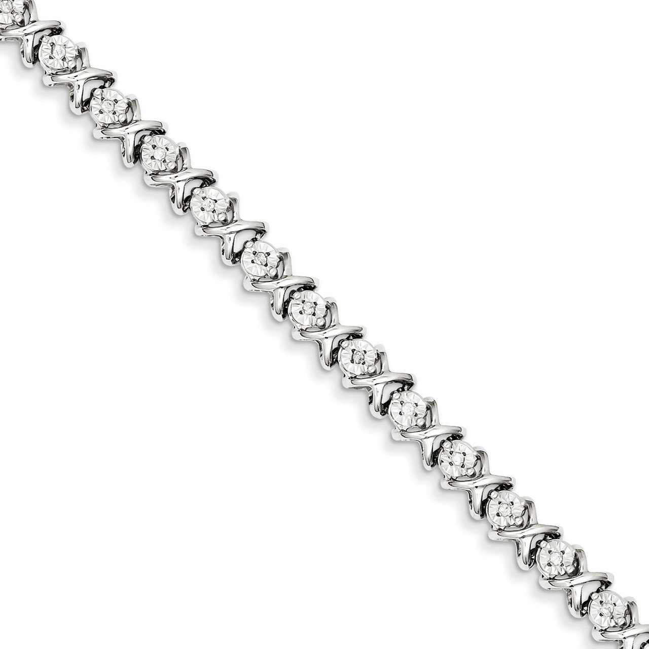 X Bracelet Sterling Silver Diamond QDX1107