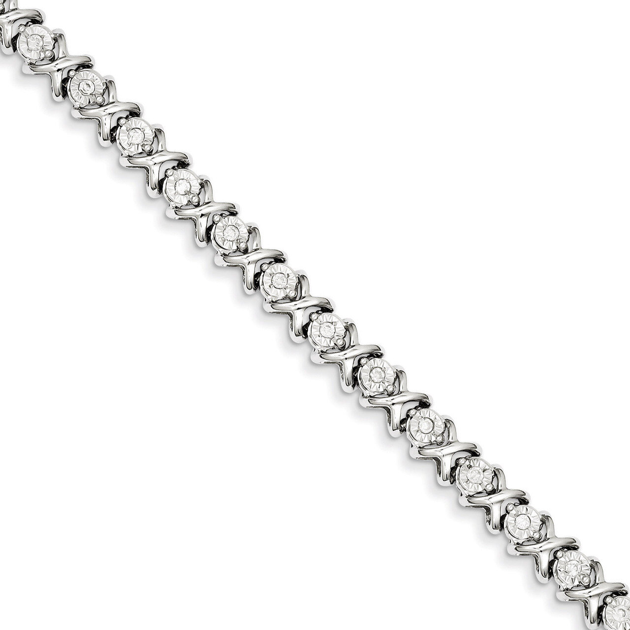 Bracelet Sterling Silver Rhodium-plated Diamond QDX1108, MPN: QDX1108, 883957479514