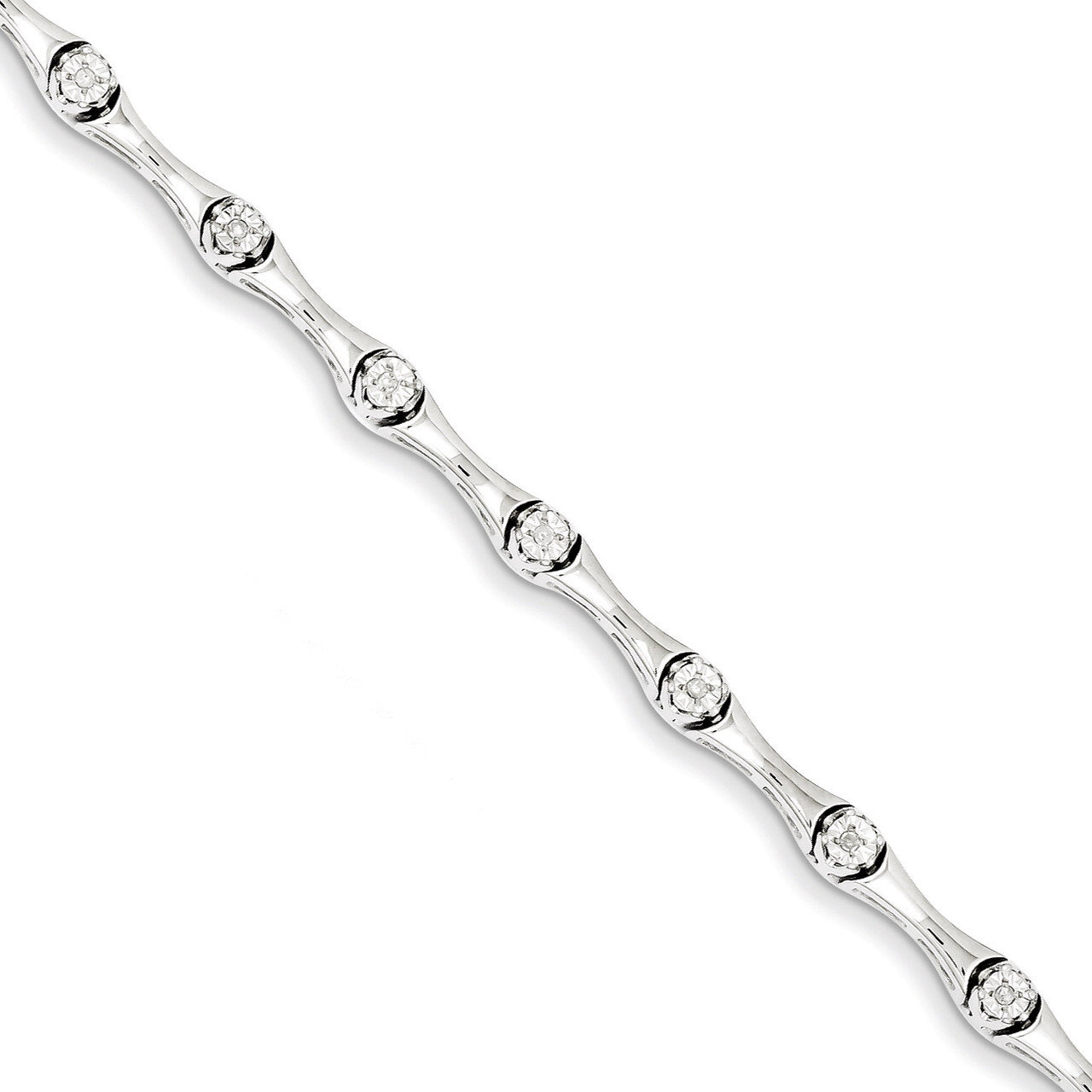 Bracelet Sterling Silver Rhodium-plated Diamond QDX1117, MPN: QDX1117, 883957398334