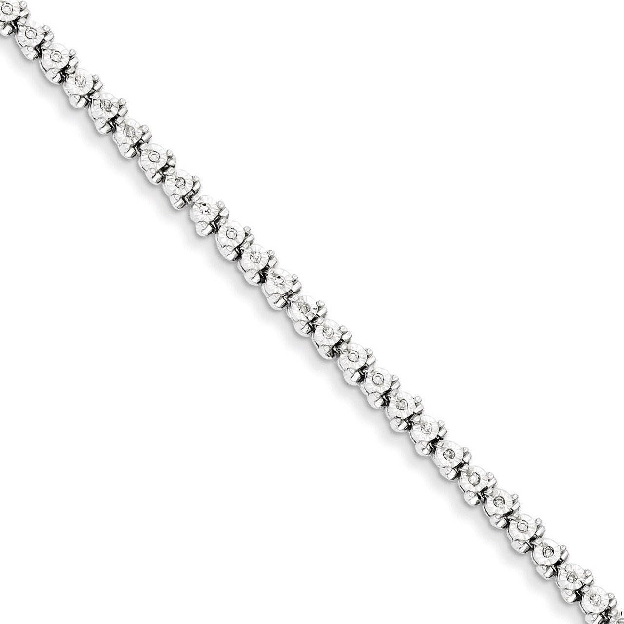 Tennis Bracelet Sterling Silver Diamond QDX1119