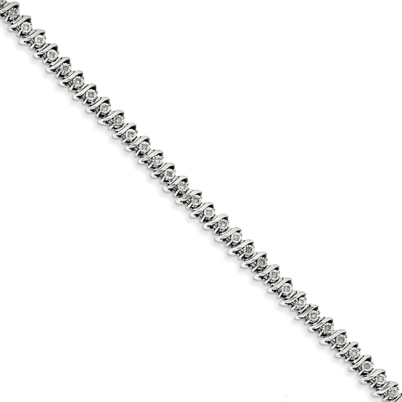 Fancy Bracelet Sterling Silver Diamond QDX1129, MPN: QDX1129, 883957355184