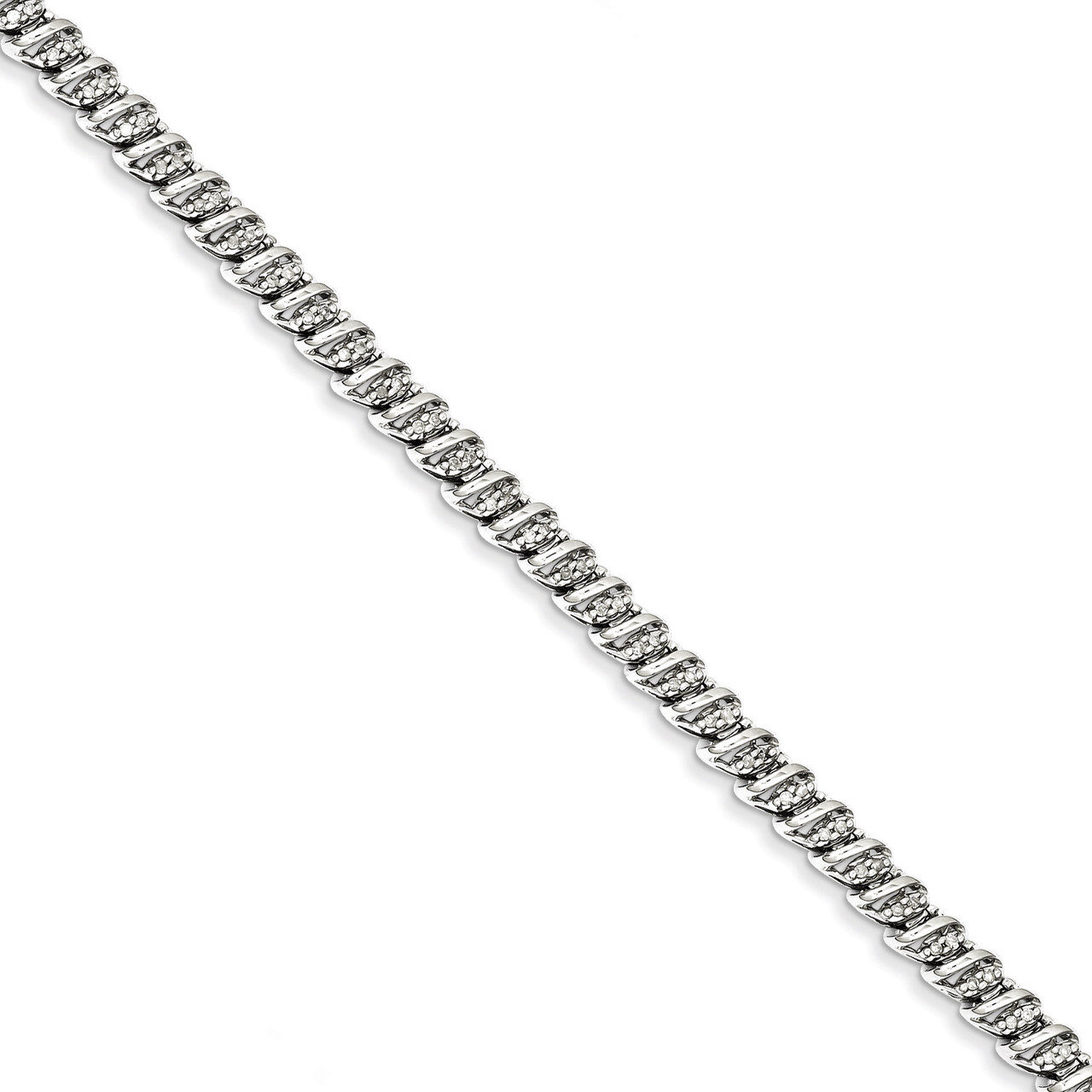 Bracelet Sterling Silver Rhodium-plated Diamond QDX1130, MPN: QDX1130, 883957398341