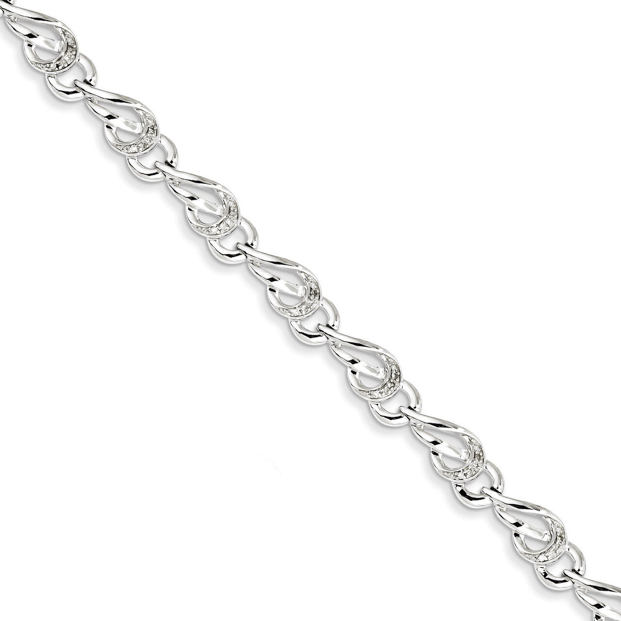 Bracelet Sterling Silver Diamond QDX1145, MPN: QDX1145, 818050013709