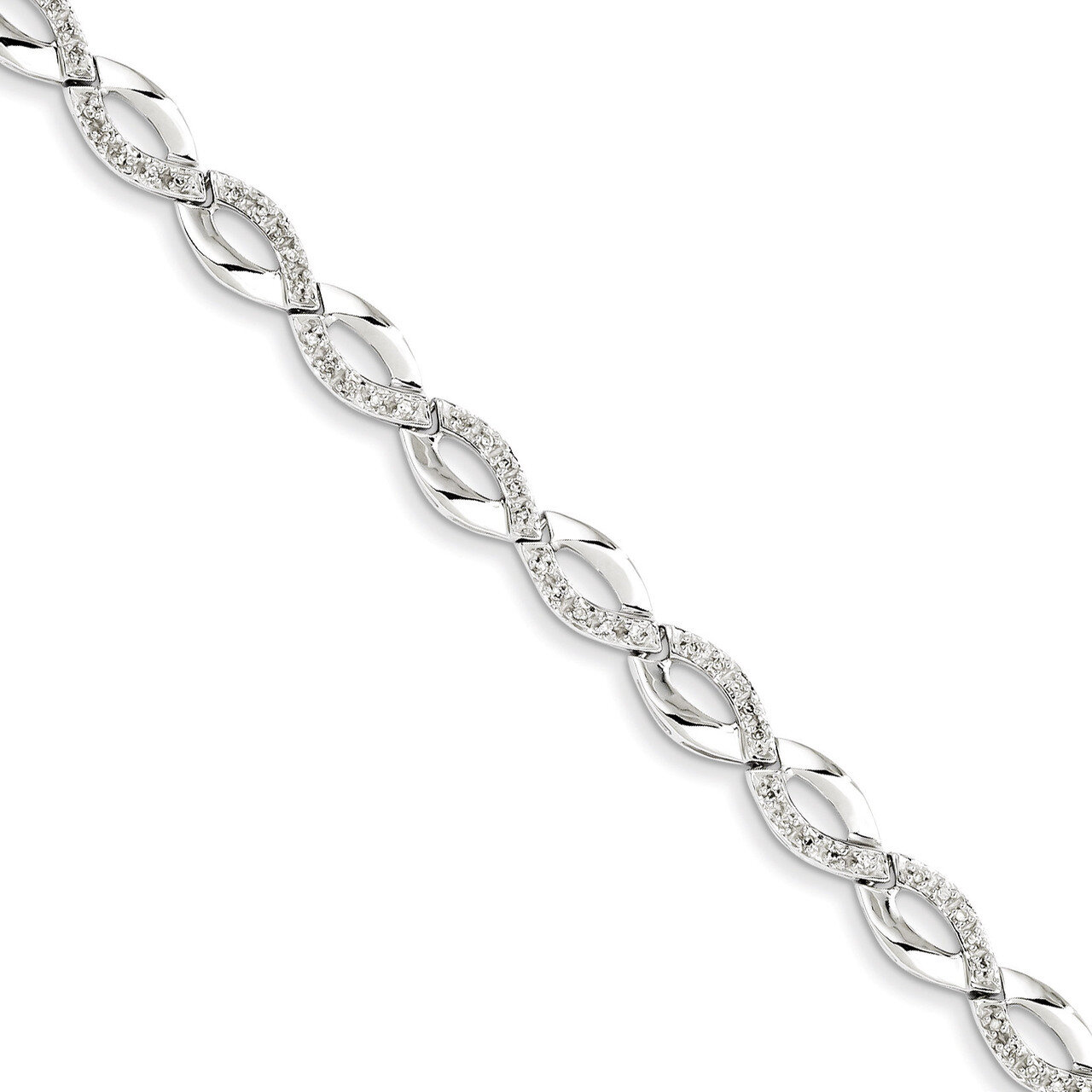 Bracelet Sterling Silver Diamond QDX1146, MPN: QDX1146, 818050013884