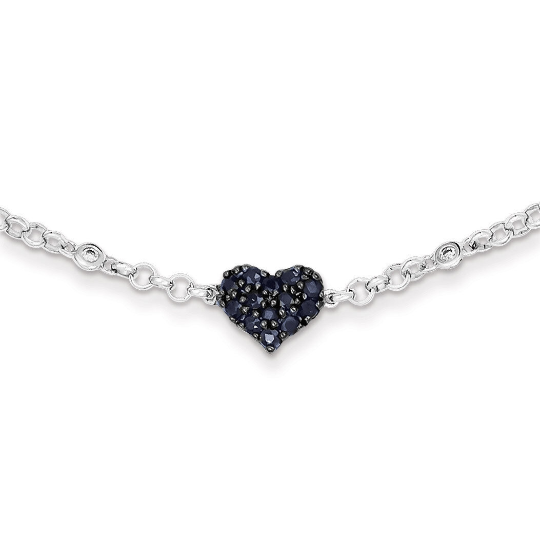 Sapphire Heart Bracelet Diamond Sterling Silver QDX1204, MPN: QDX1204, 883957459424