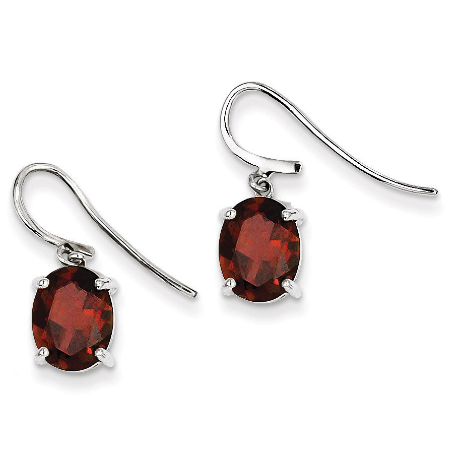 Garnet Wire Earrings Sterling Silver Rhodium QDX603, MPN: QDX603, 886774645605