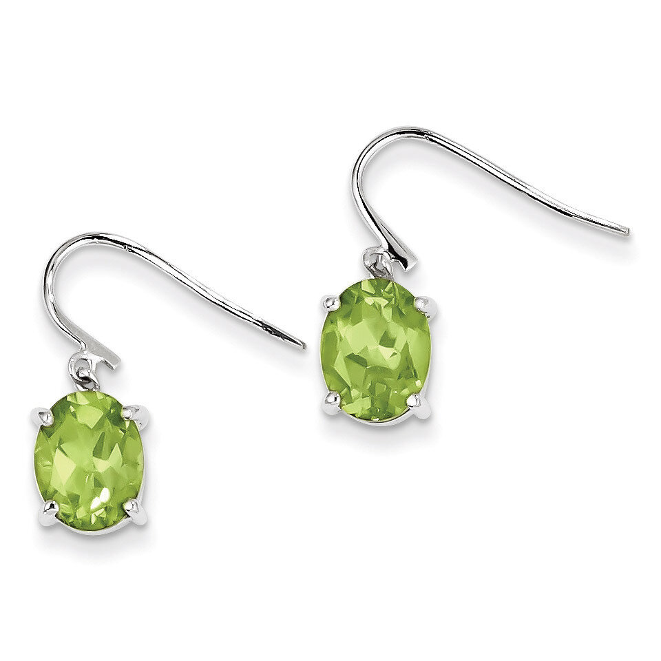 Peridot Wire Earrings Sterling Silver Rhodium QDX846, MPN: QDX846, 883957433783