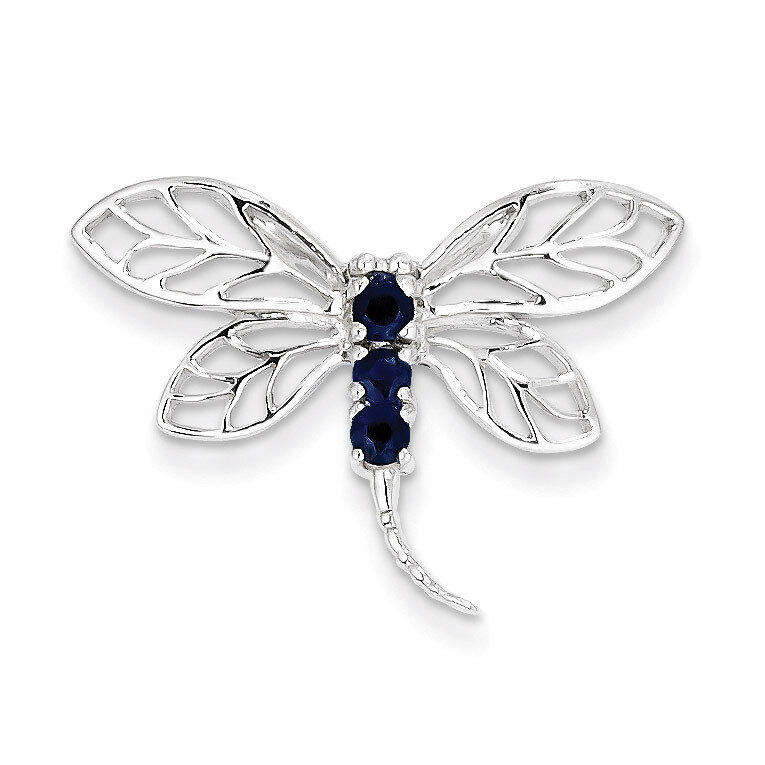Sapphire Dragonfly Pendant Sterling Silver Rhodium QDX862, MPN: QDX862, 883957551593