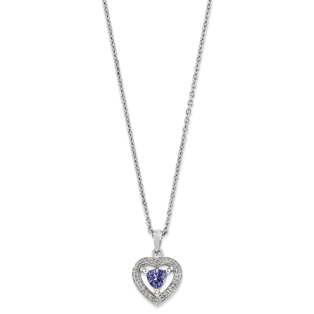 Tanzanite &amp; Diamond Pendant Sterling Silver QDX957, MPN: QDX957, 883957501512