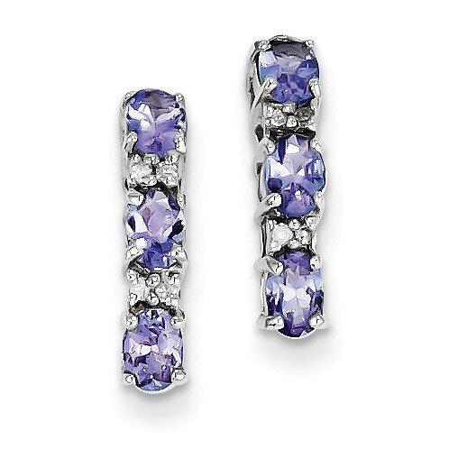 Tanzanite &amp; Diamond Earrings Sterling Silver QDX970, MPN: QDX970, 883957356259
