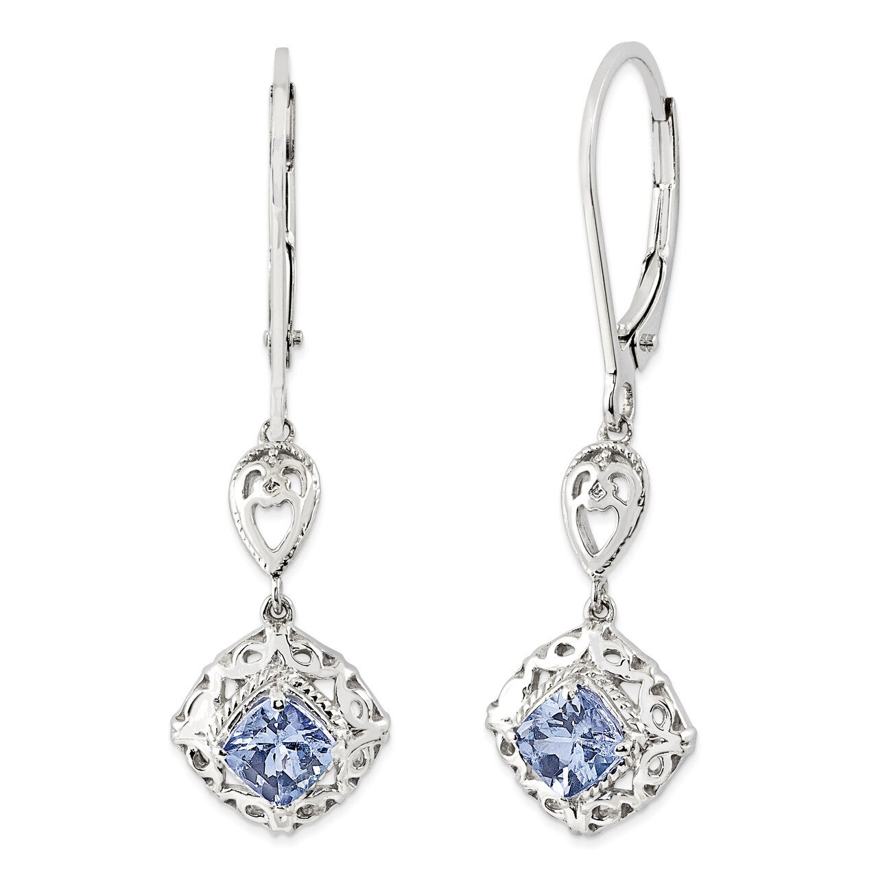 Tanzanite Lever Back Earrings Sterling Silver QE10020TZ, MPN: QE10020TZ, 886774646473