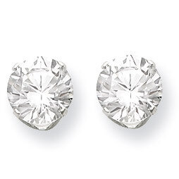 8mm Round Snap Set Diamond Stud Earrings Sterling Silver QE1007, MPN: QE1007, 883957585284