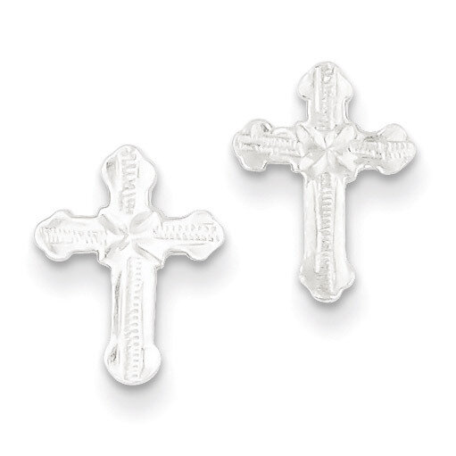 Cross Mini Earrings Sterling Silver QE101, MPN: QE101, 883957921488