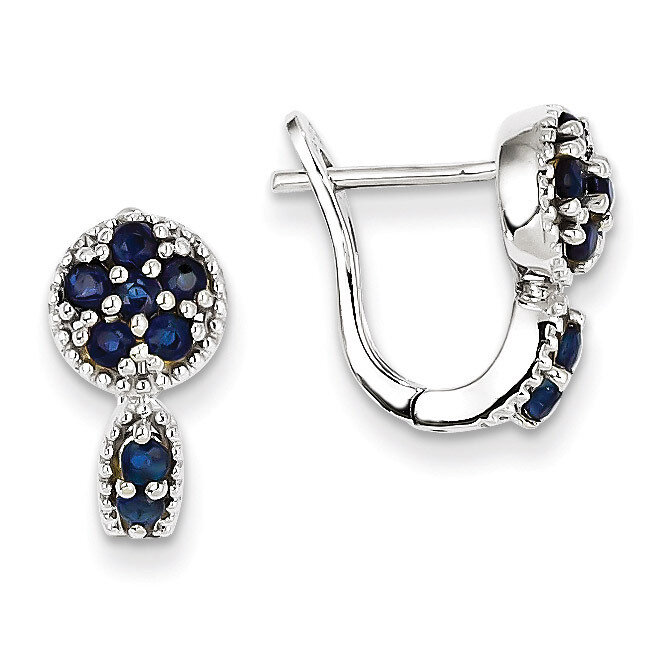 Sapphire Circle Hinged Earrings Sterling Silver QE10113S, MPN: QE10113S, 886774671383