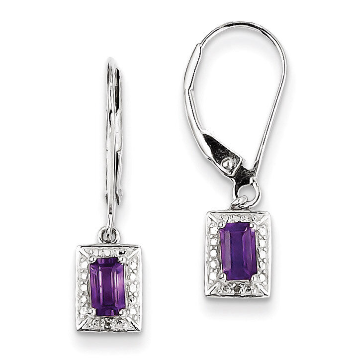 Amethyst Diamond Earrings Sterling Silver QE10221AM, MPN: QE10221AM, 883957599700