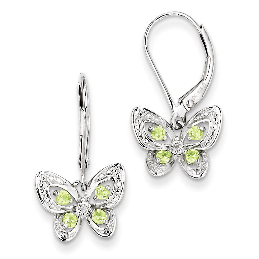 Peridot &amp; Diamond Earrings Sterling Silver QE10263PE, MPN: QE10263PE, 883957434308