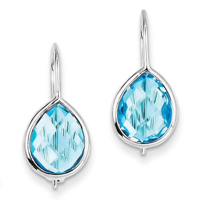 Lt Swiss Blue Topaz Teardrop Earrings Sterling Silver Rhodium-plated QE10332BT, MPN: QE10332BT, 883…