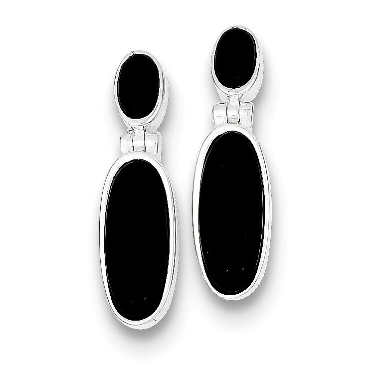 Onyx Double Drop Earrings Sterling Silver QE1079