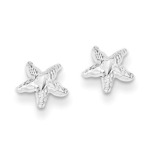 Starfish Mini Earrings with Center Sterling Silver QE108, MPN: QE108, 883957921662
