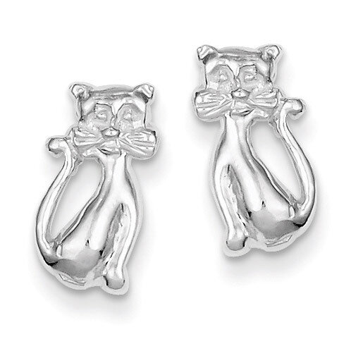 Cat Mini Earrings Sterling Silver QE123, MPN: QE123, 883957921877