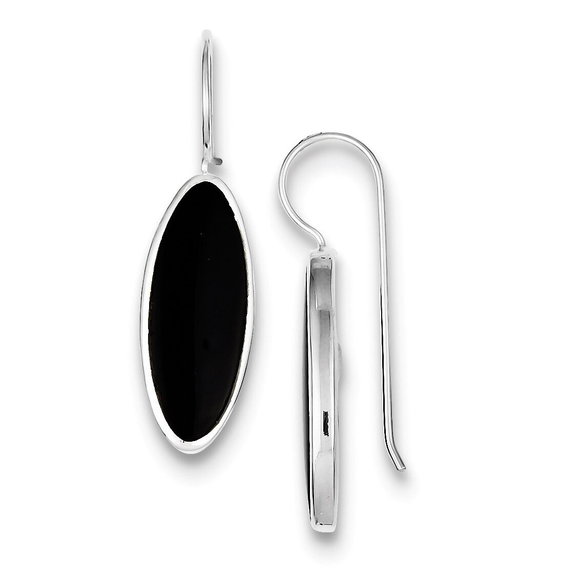 Onyx Earrings Sterling Silver Fancy QE1515, MPN: QE1515, 191101187681