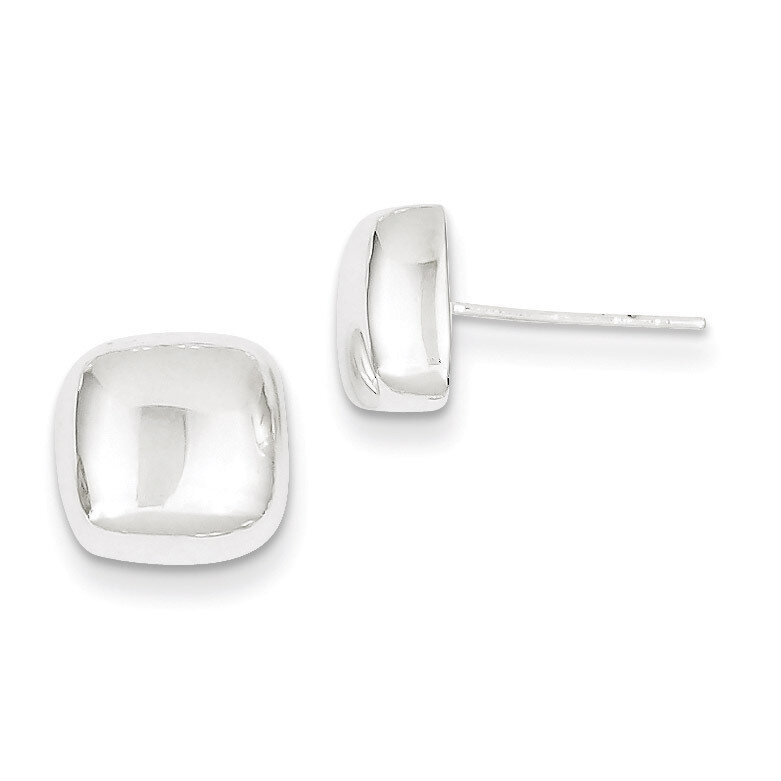 Square Earrings Sterling Silver Polished QE1633, MPN: QE1633, 883957922317
